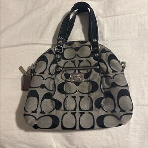 Coach Black and Gray Signature Shoulder Bag
